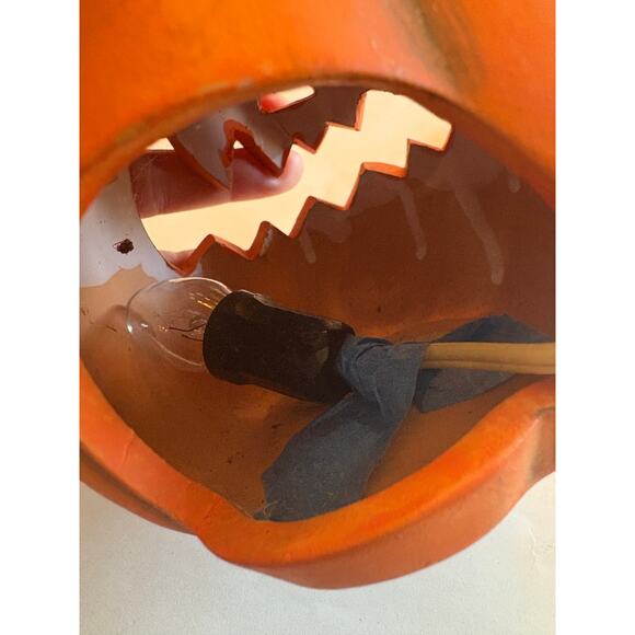 (2) Ceramic Jack O Lantern Decorative Pumpkins - Fall Autumn Halloween - Picture 11 of 11